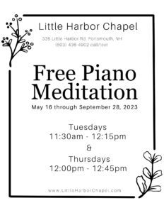 A poster with the words " free piano meditation ".